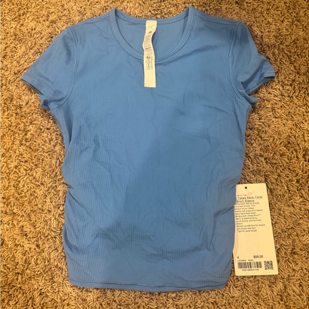 LULULEMON Blue Athletic Cropped Shirt